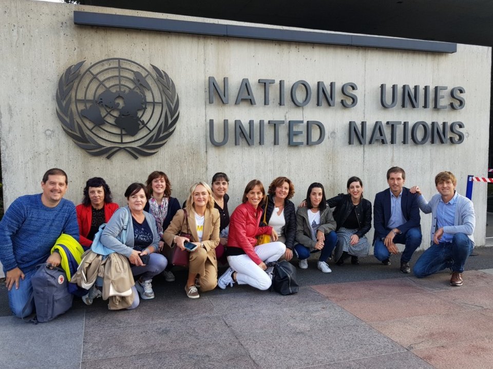 Representación de educadores vascos en la sede de las Naciones Unidas en Ginebra