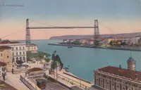Postal antigua de Portuglatete Puente Colgante y Estaci&oacute;n de la Canilla