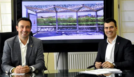 Mikel Torres, Alcalde de Portugalete y Miguel &Aacute;ngel G&oacute;mez Viar,  Diputado de Transportes, Movilidad y Cohesi&oacute;n del Territorio