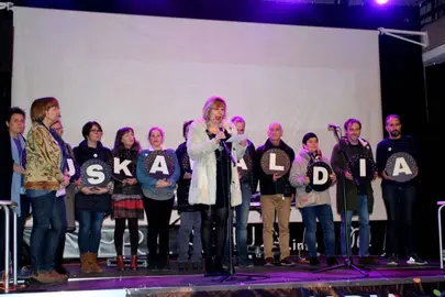 M&ordf; Jos&eacute; Blanco, Concejala de Euskera, durante su intervenci&oacute;n