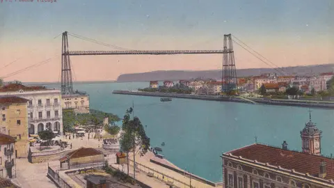 Postal antigua de Portuglatete Puente Colgante y Estaci&oacute;n de la Canilla